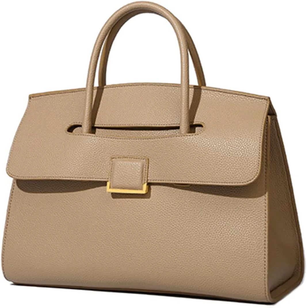 Women's Commuter Tote Bag PU Leather Elegant Flap Satchel Outdoor Work Messenger Bag Large Simple Handbag and Pursebag1797OWOISS