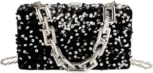Women's Glitter Sequin Satchel Retro Evening Shoulder Bag Party Clutch Wedding Purse Fashion Crossbody Prom Handbagbag1868OWOISS