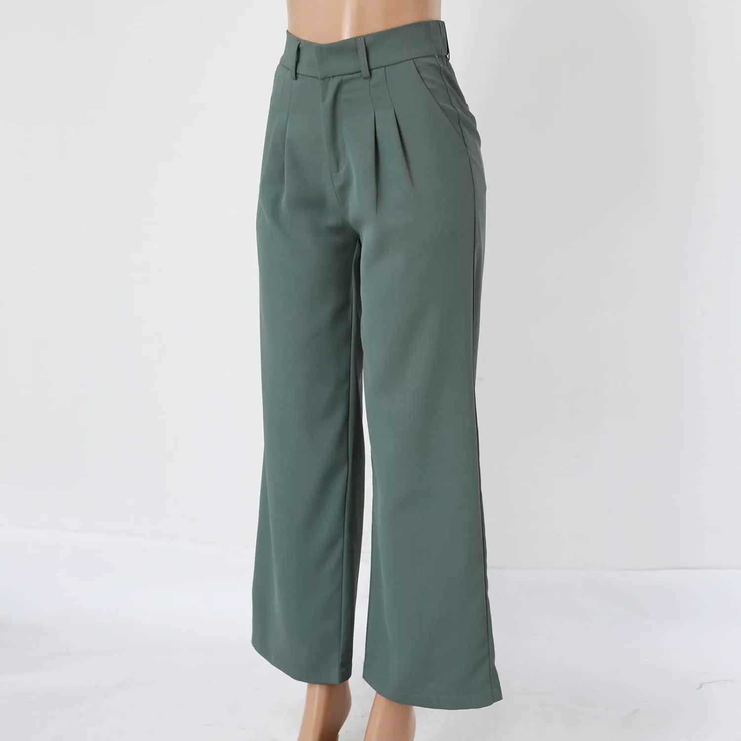 Womens Linen Blend Summer Casual Loose Pant Trousers High Waist Straight Slim Fit Pants Travel