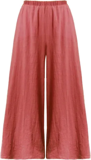 Women's Linen Summer Trendy Palazzo Pants Elastic Waisted Stretchy Loose Fit Palazzo Pants Business Work