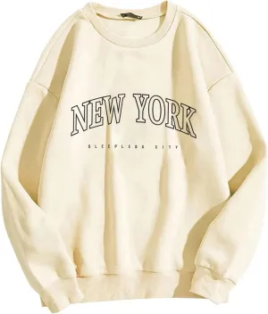 Women's Oversized Crewneck Sweatshirt Long Sleeve Los Angeles California Casual Pullover Loose Fashion Tops