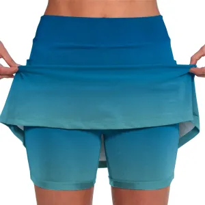 Womens Skorts with Pockets Tummy Control Plus Size Gradient Skorts High Waist Athletic Sports Pants Skirt Casual Shorts