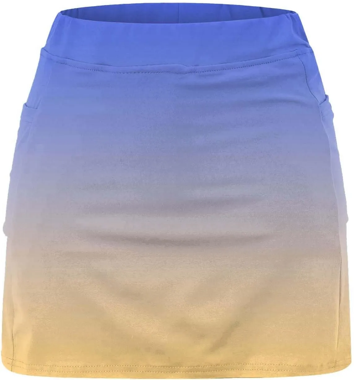 Womens Skorts with Pockets Tummy Control Plus Size Gradient Skorts High Waist Athletic Sports Pants Skirt Casual Shorts