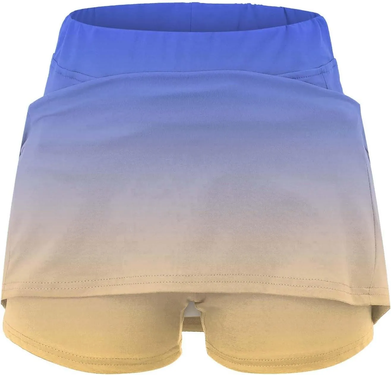 Womens Skorts with Pockets Tummy Control Plus Size Gradient Skorts High Waist Athletic Sports Pants Skirt Casual Shorts