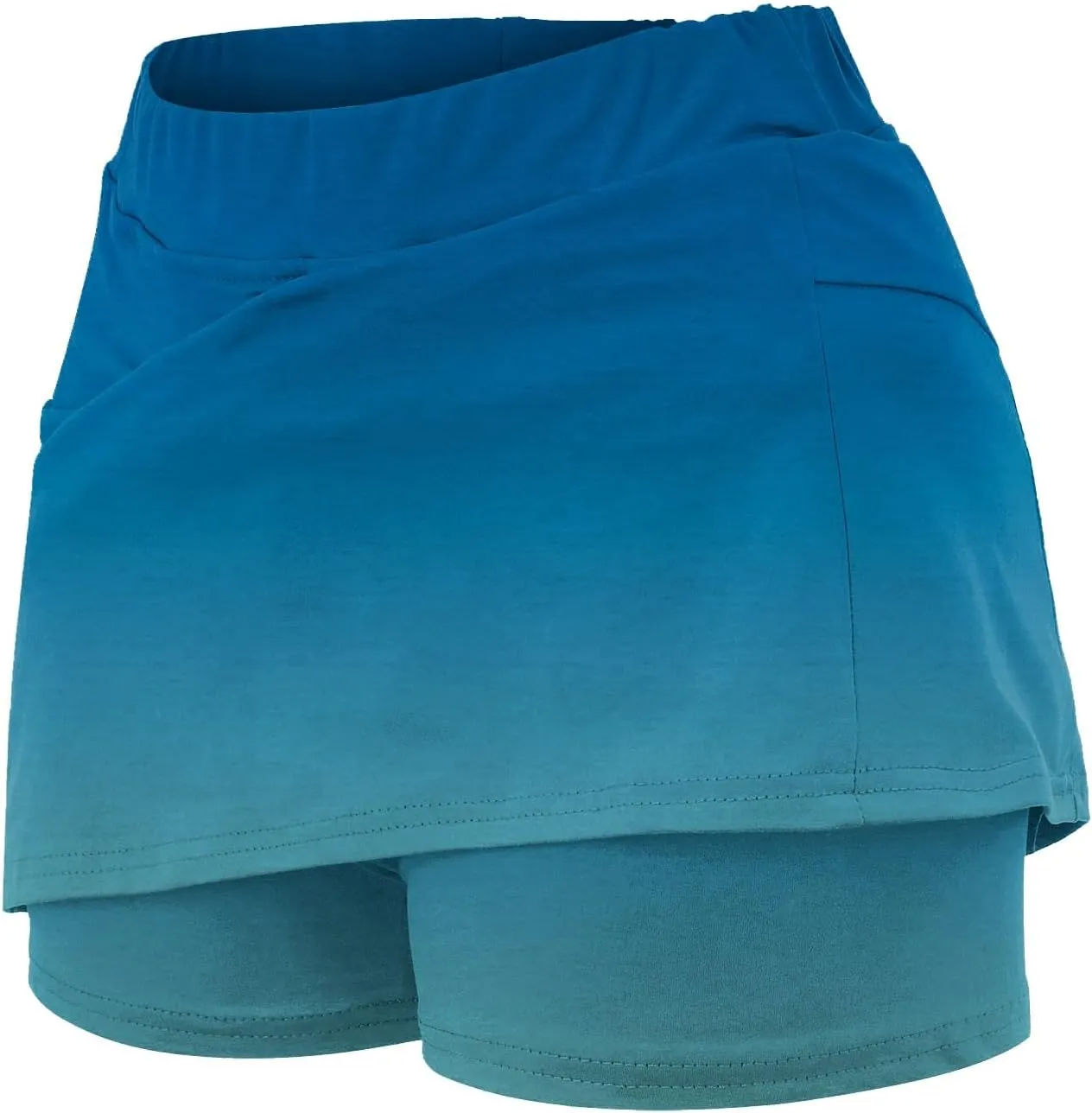 Womens Skorts with Pockets Tummy Control Plus Size Gradient Skorts High Waist Athletic Sports Pants Skirt Casual Shorts