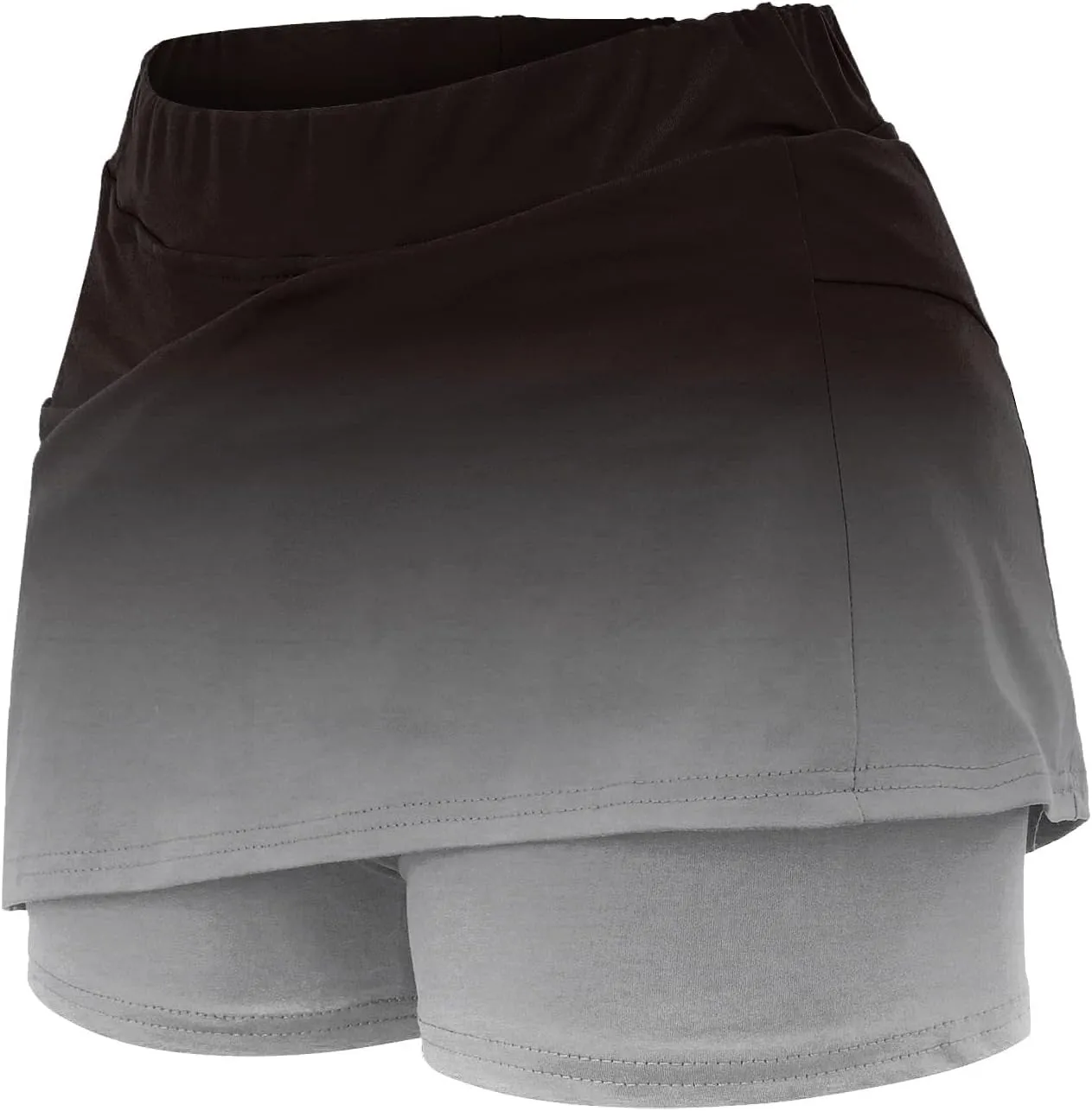 Womens Skorts with Pockets Tummy Control Plus Size Gradient Skorts High Waist Athletic Sports Pants Skirt Casual Shorts
