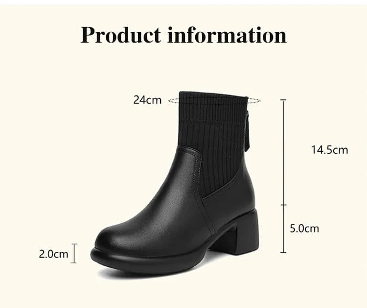 Women's Stretch Knit Sock Boots with Heel