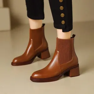 Women's Stretch Knit Sock Boots with Heel