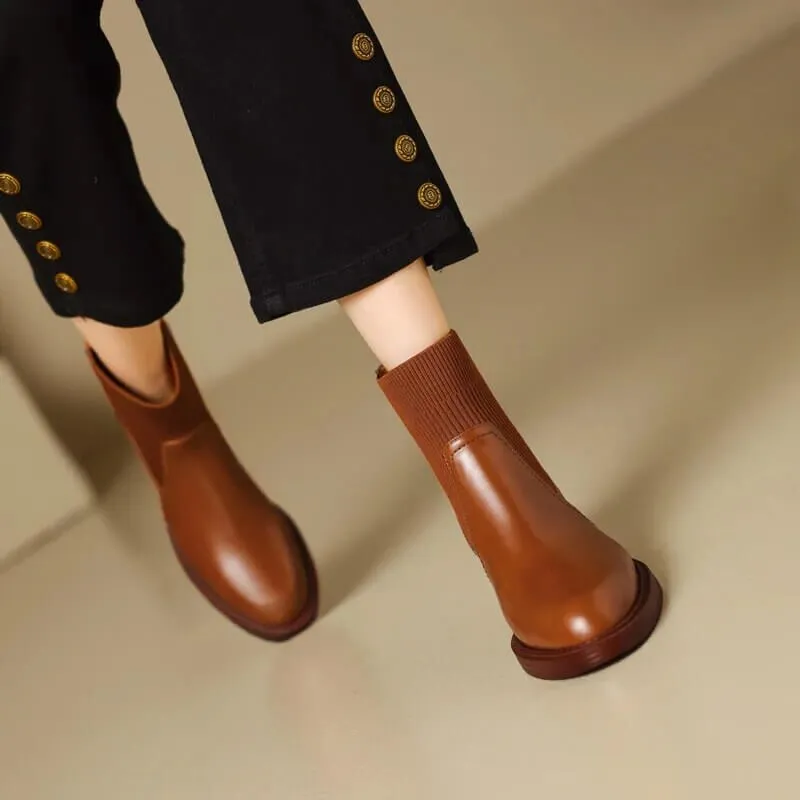 Women's Stretch Knit Sock Boots with Heel