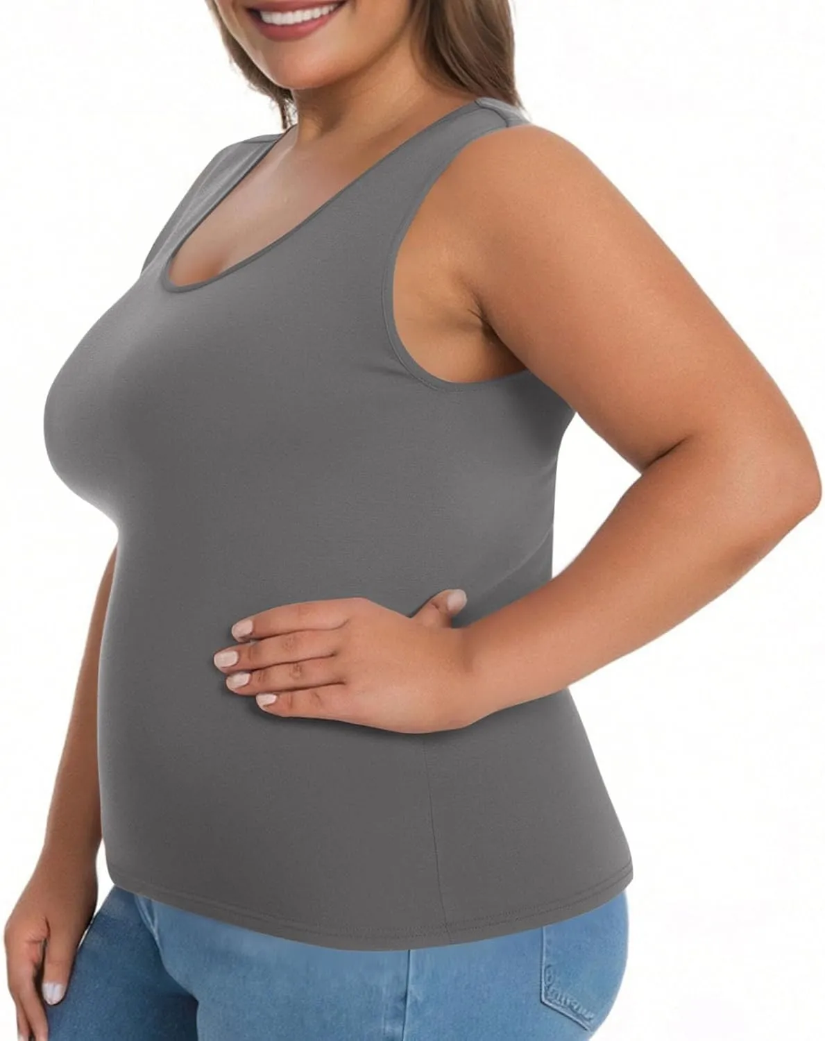 Womens Tank Tops with Built in Bra Plus Size Padded Camisole Shelf Bra Workout Yoga Shirt Casual Basic Undershirt