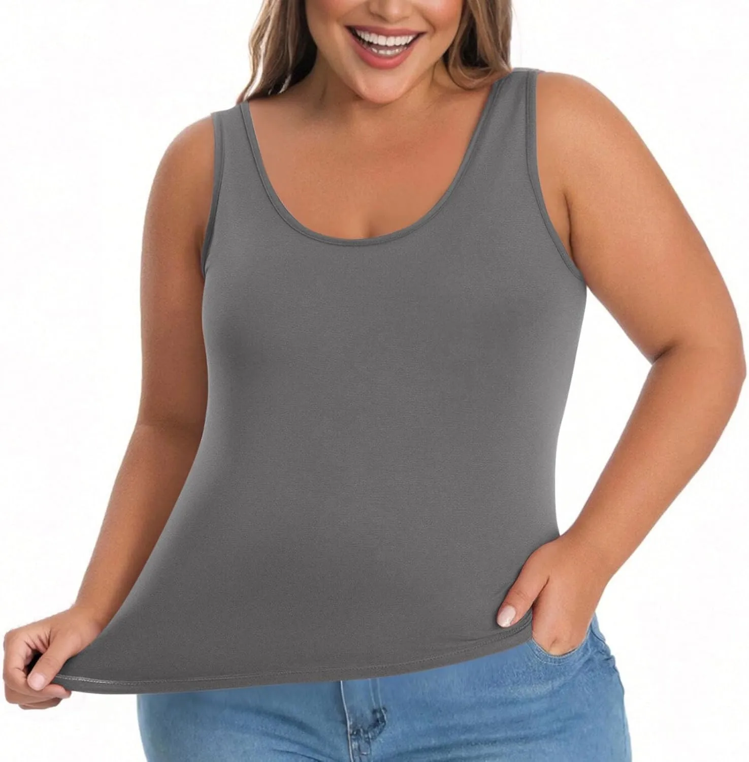 Womens Tank Tops with Built in Bra Plus Size Padded Camisole Shelf Bra Workout Yoga Shirt Casual Basic Undershirt