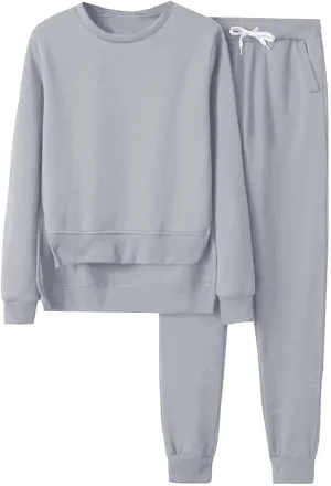 Womens Two Piece Lounge Sets Long Sleeve V Neck Fall Trendy Sweatsuit Long Sleeve Shirts Yoga Pants Sweatsuits