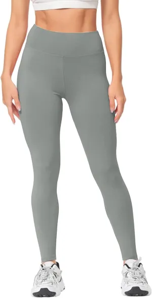 Women's Workout Yoga Pants Solid Color High Waist Stretch Leggings Trendy Slim Fit Running Athletic Trousers