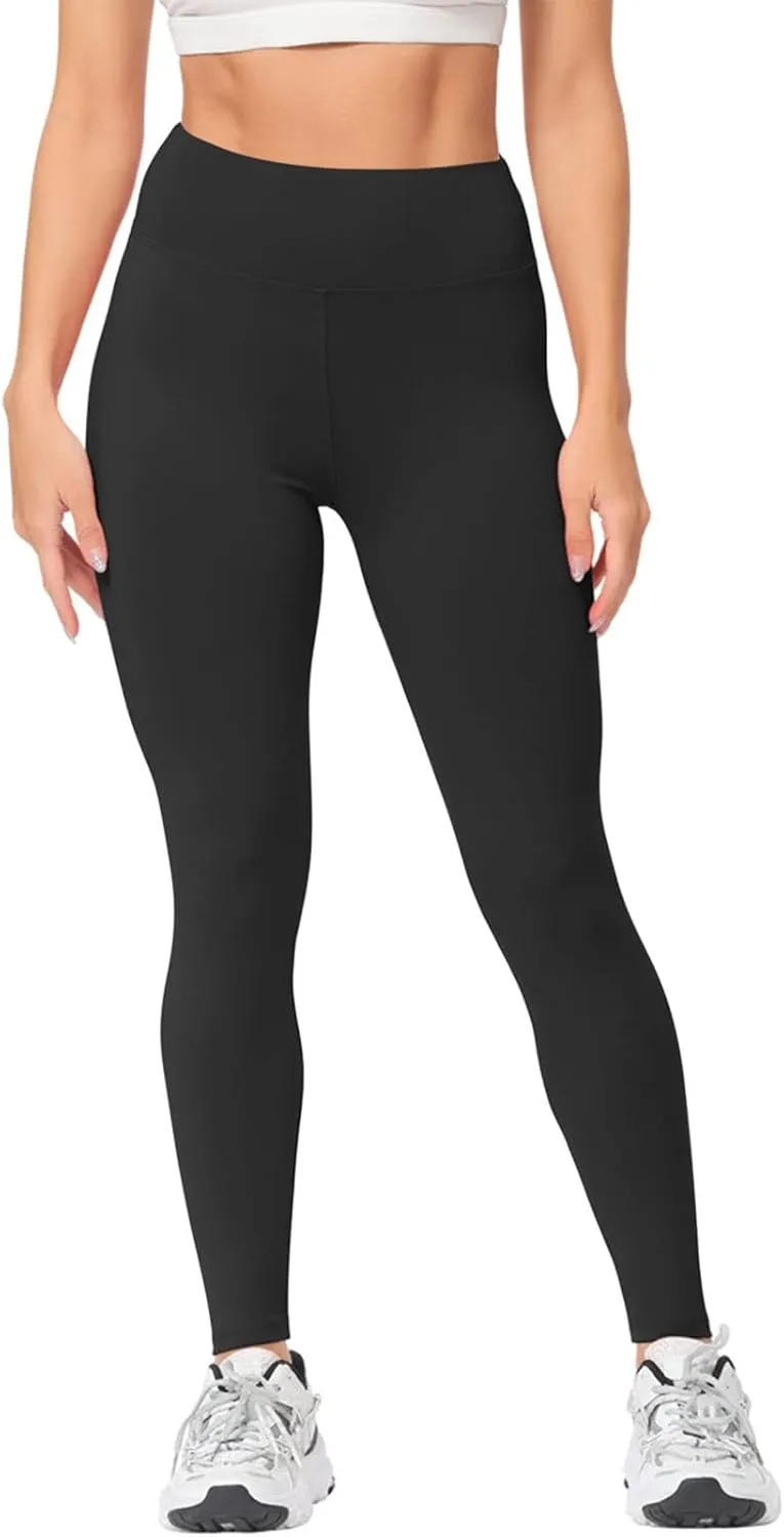 Women's Workout Yoga Pants Solid Color High Waist Stretch Leggings Trendy Slim Fit Running Athletic Trousers