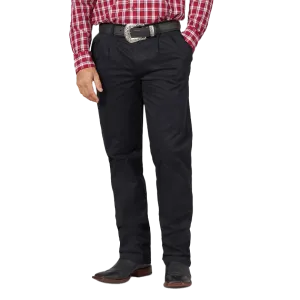 Wrangler Men's Black Pleated Fit Wrinkle Resistant Casual Pants